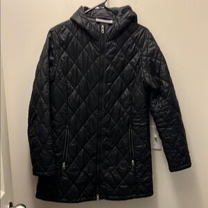 Free country women’s knee length lightweight rain jacket size Large